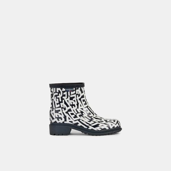 Aigle The Urban Ankle Rain Boots Women White/Black ZA-82345